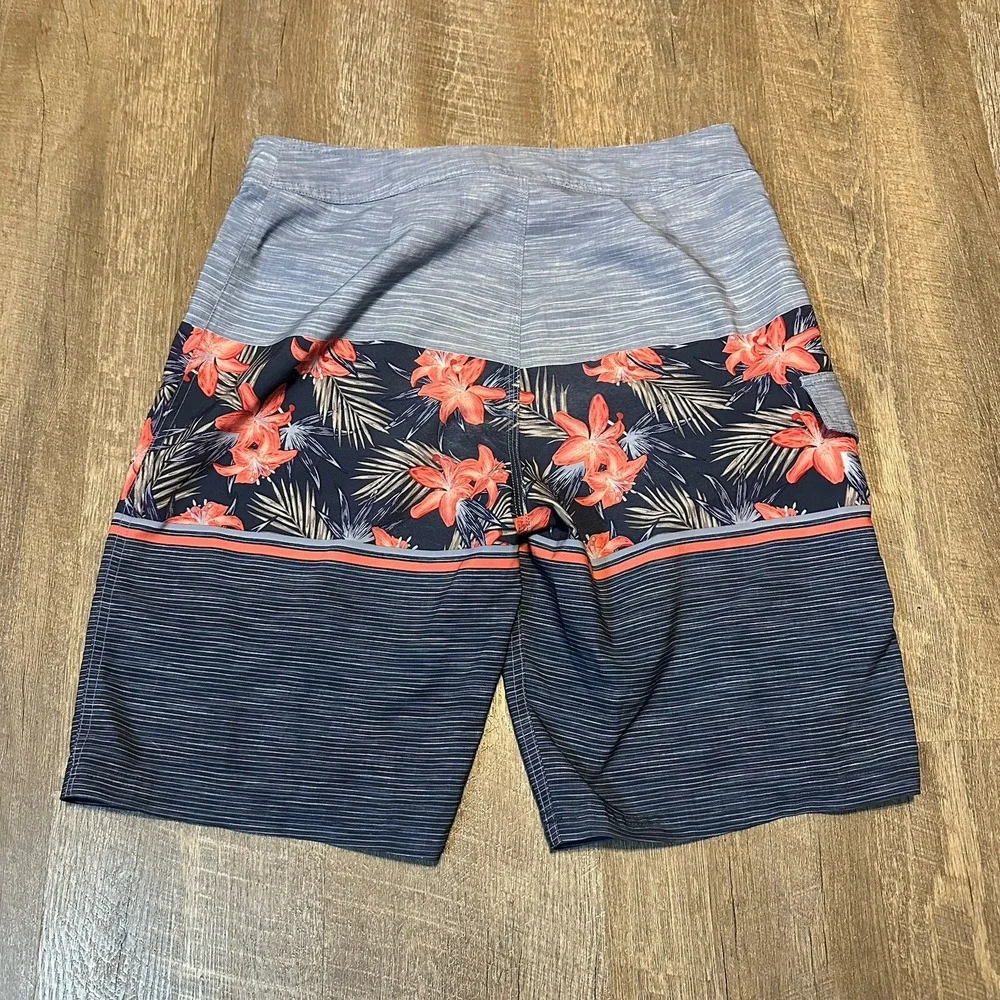 Sonoma Life Style Hawaiian Floral Board Shorts Swim Trunks Men's Unlined‎ 32